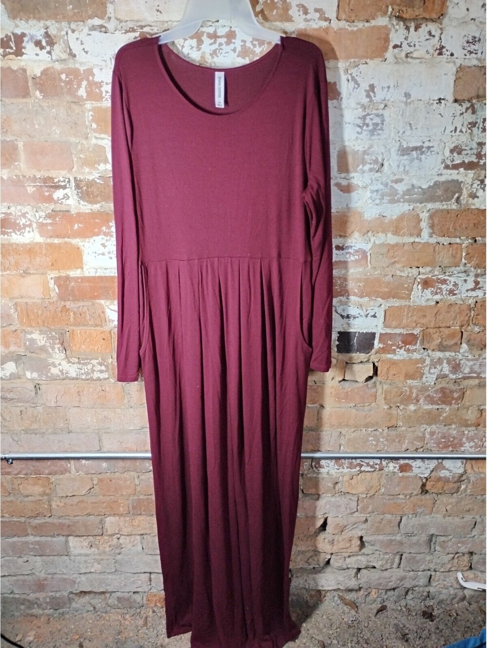 zenana outfitters Long Sleeve Maxi Vintage Plus Size Dress 1x
